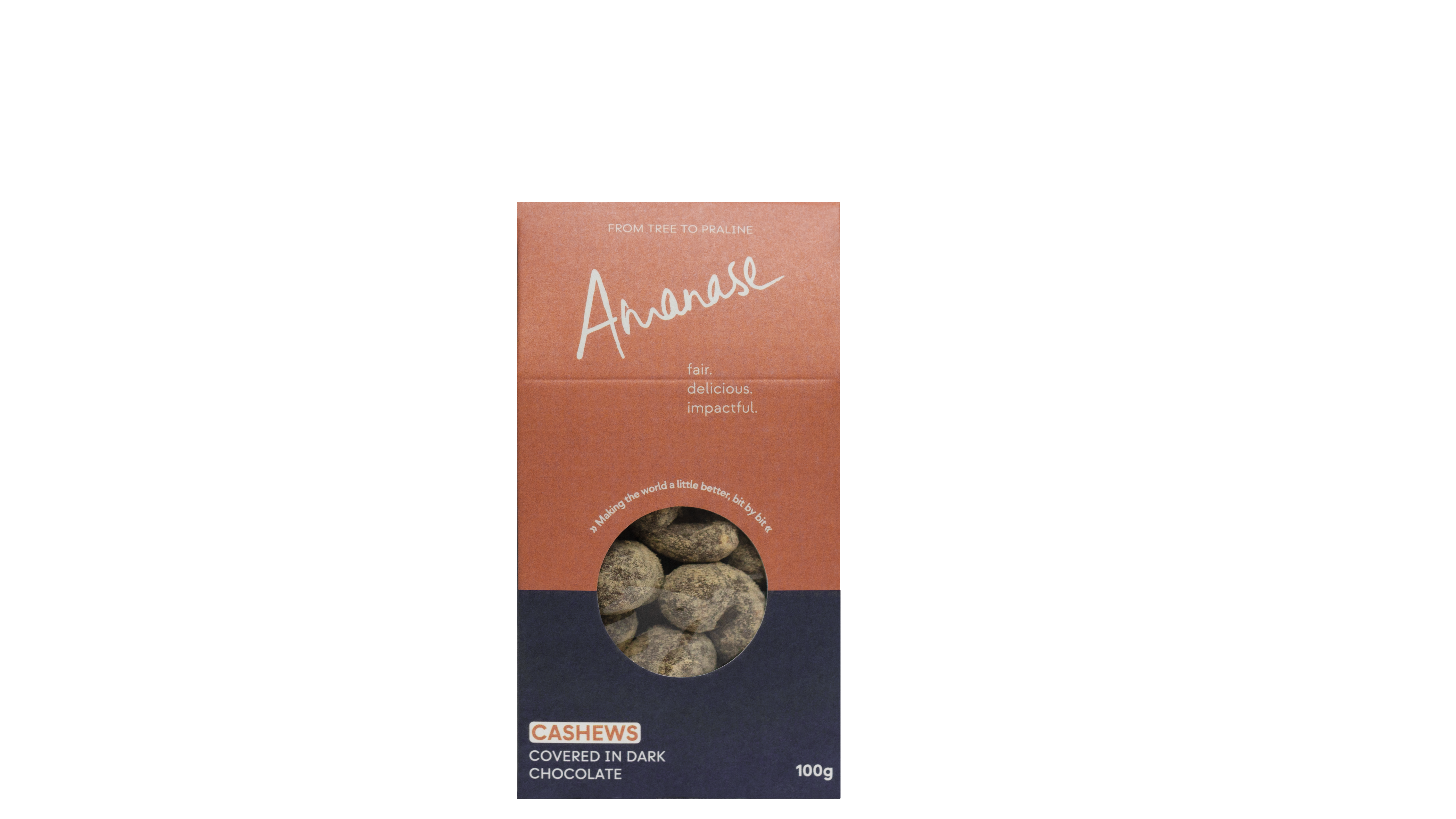 CASHEWS covered in dark chocolate CASHEWS covered in dark chocolate