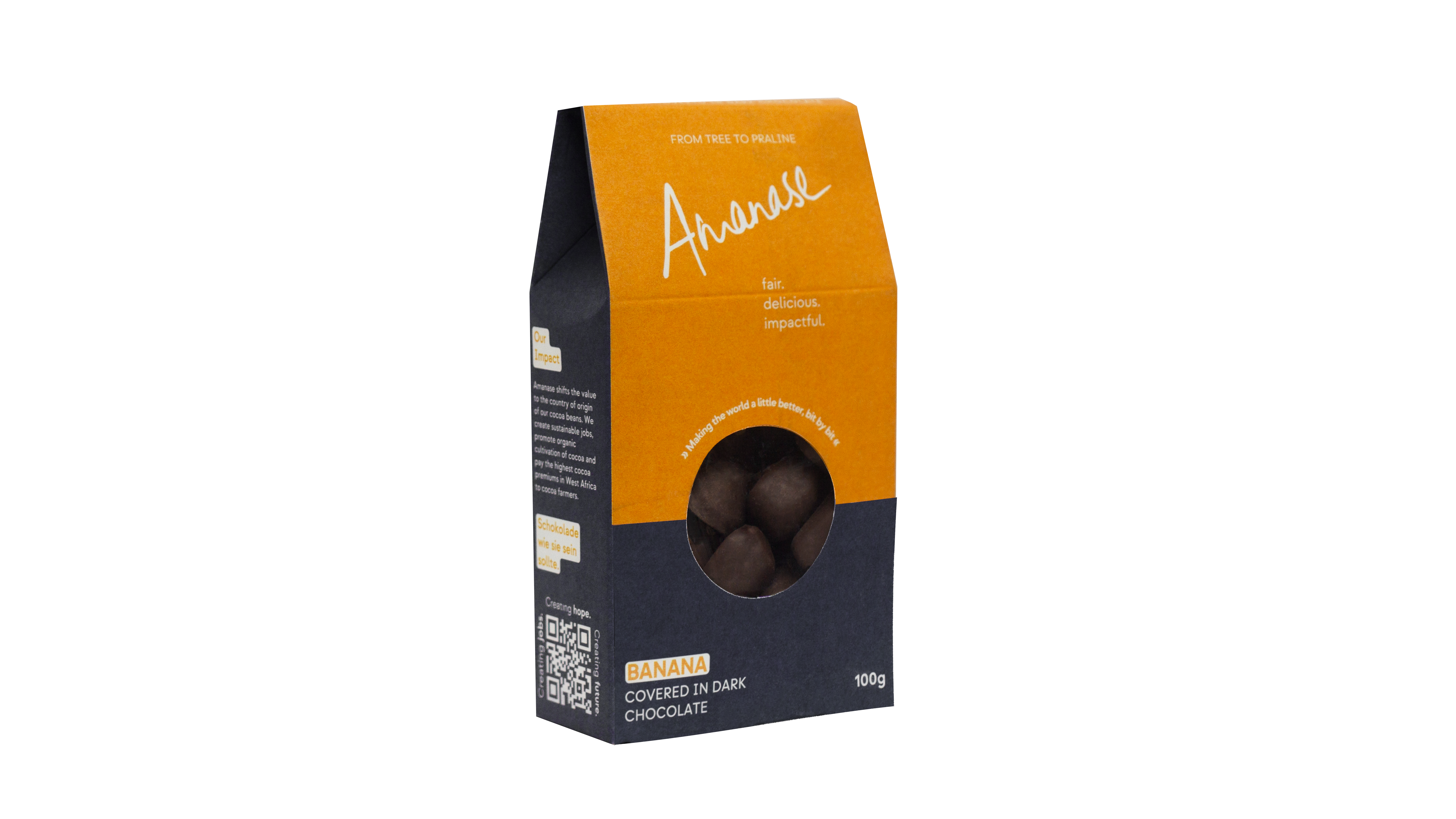 BANANA covered in dark chocolate